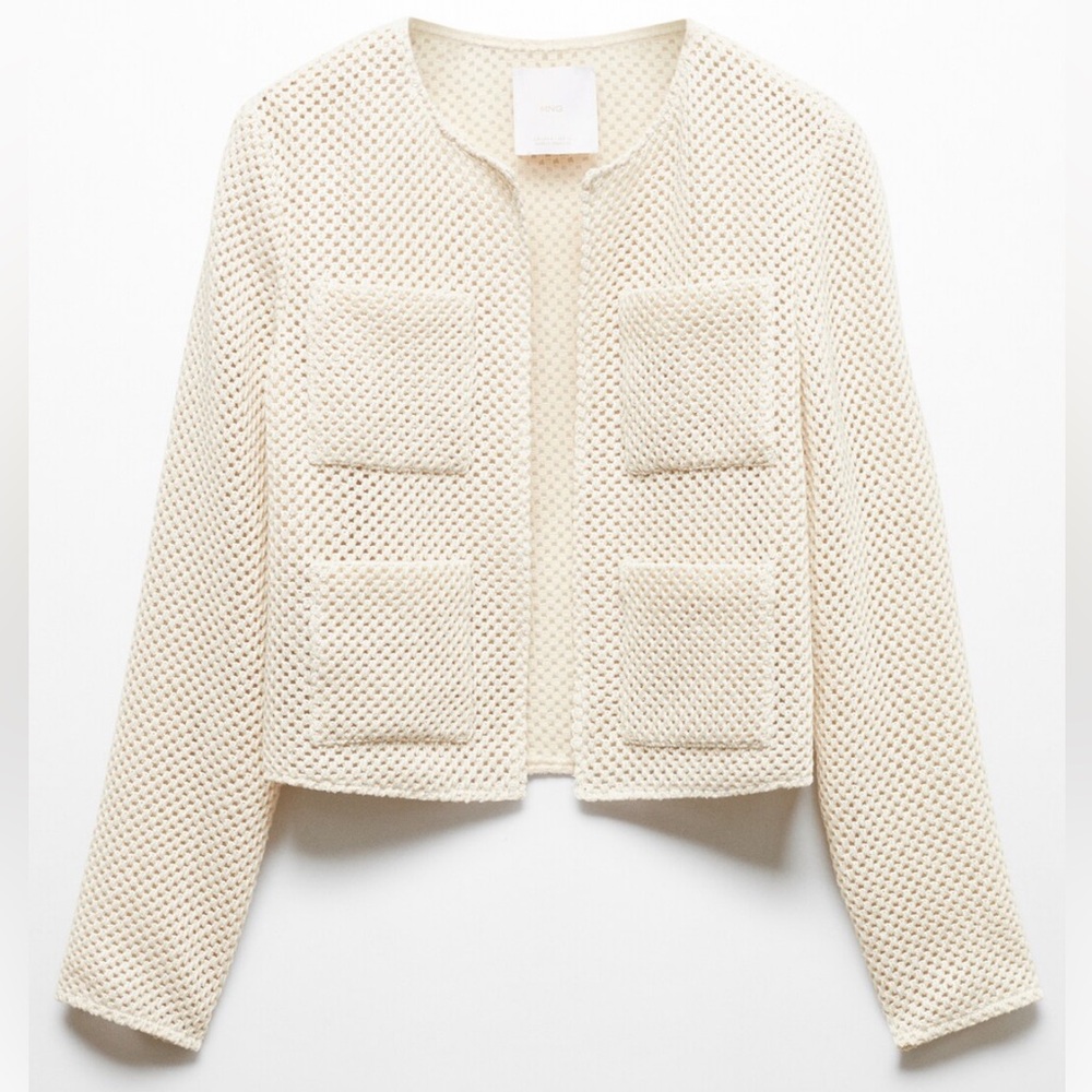 MANGO Knit Open-Front Jacket